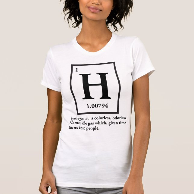 Camiseta hidrógeno - un gas que da vuelta en gente (Anverso)
