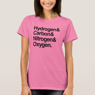 Camiseta Hidrógeno y carbono y nitrógeno y oxígeno