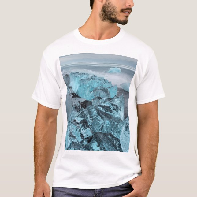 Camiseta Hielo azul en el litoral, Islandia (Anverso)