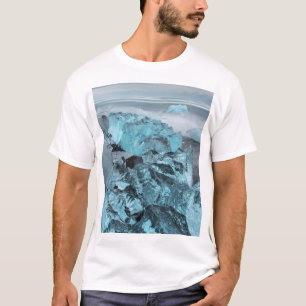 Camiseta Hielo azul en el paisaje marino de la playa, Islan