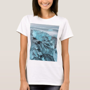 Camiseta Hielo azul en el paisaje marino de la playa, Islan