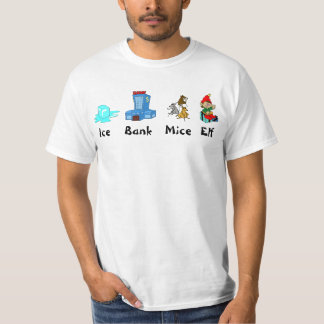 Camiseta Hielo, banco, ratones, duende