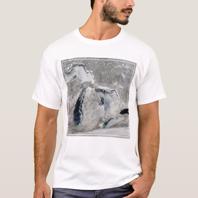 Camiseta Hielo En Los Grandes Lagos, Estados Unidos. (Anverso)