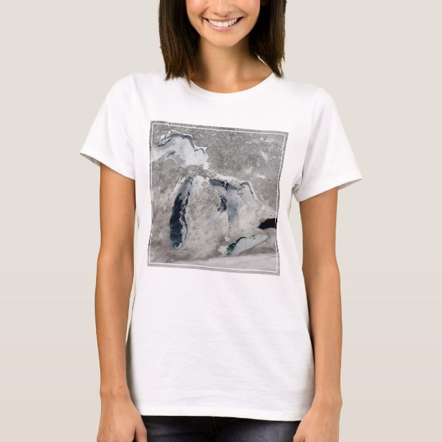 Camiseta Hielo En Los Grandes Lagos, Estados Unidos. (Anverso)