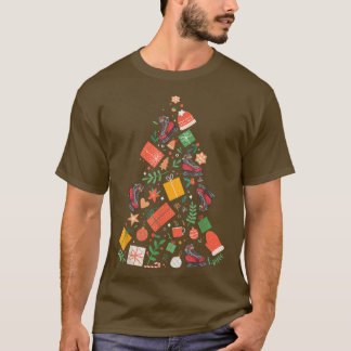 Camiseta Hielo Patinaje de Navidad Árbol de Navidad Skaters