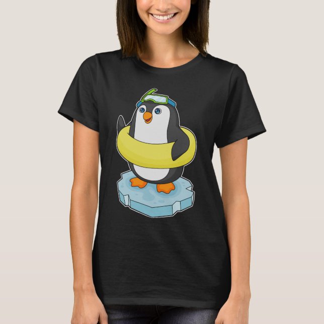 Camiseta Hielo pingüino Flota Natación (Anverso)