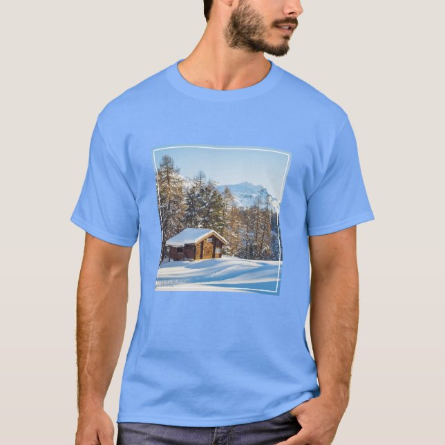 Camiseta Hielo y nieve | Alpes suizos de cabina de invierno (Anverso)