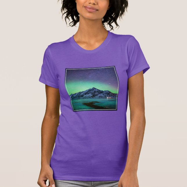 Camiseta Hielo y nieve | Aurora Borealis Vía Láctea Islandi (Anverso)