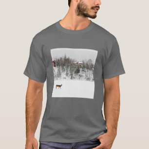 Camiseta Hielo y nieve   Venado en Quebec de nieve, Canadá