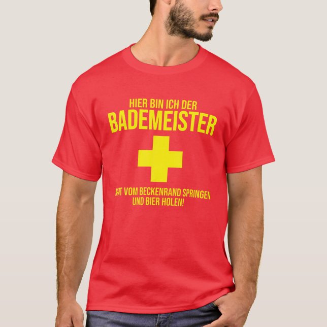 Camiseta Hier Bin Ich Der Bademeister Beer (Anverso)