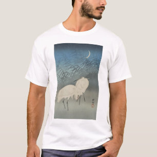 Camiseta Hierbas blancas y luna, Ohara Koson