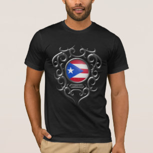 Camiseta Hierro puertorriqueño tribal - oscuridad