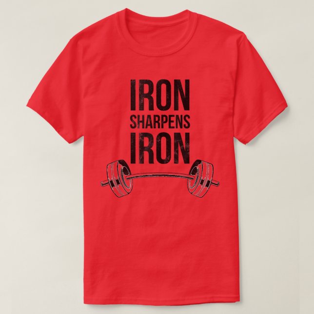 Camiseta Hierro Sharpens Proverbios de Hierro Halterofilia  (Diseño del anverso)