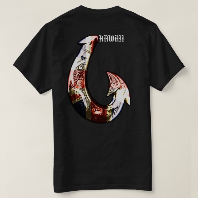Camiseta HIFlag de Hawaii Tribal Hook (Reverso del diseño)
