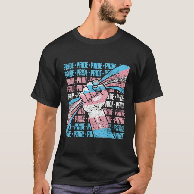 Camiseta Hígado del orgullo transgénero LGBTQ Primera bande (Anverso)
