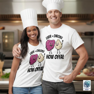 Camiseta Hígado Divertido + Cebolla Cómo Chistes de Comida