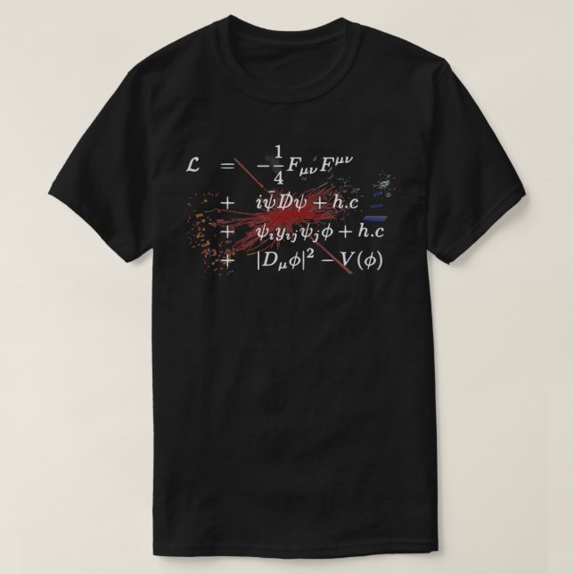 Camiseta Higgs Boson Lagrangian Teórico Standar (Diseño del anverso)