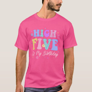 Camiseta High 5 es mi Chica de cumpleaños de niño de cinco 