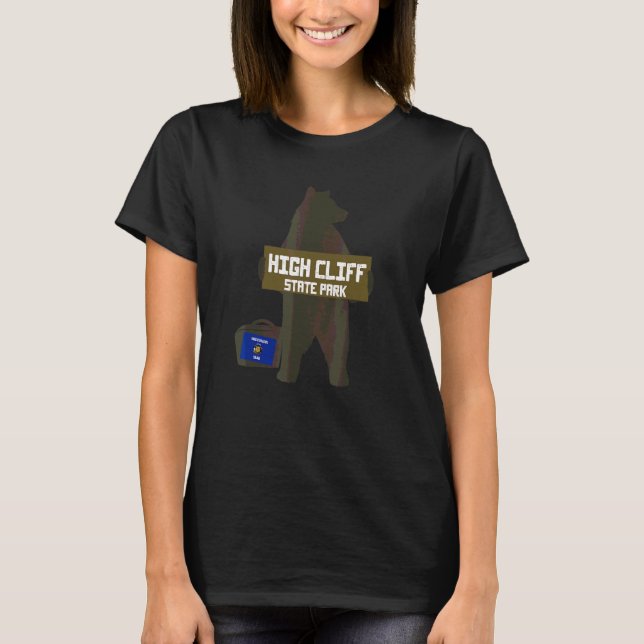 Camiseta High Cliff State Park Wisconsin Hitchwalk Bear (Anverso)