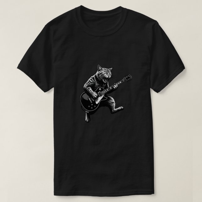 Camiseta High Contrast Rockstar Cat T-Shirt for Men (Diseño del anverso)
