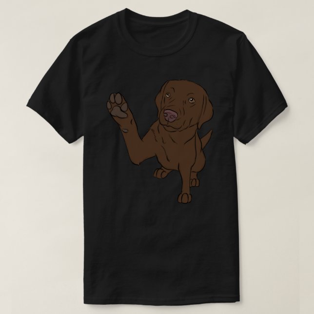 Camiseta High Five Chocolate Labrador Classic T-Shirng (Diseño del anverso)