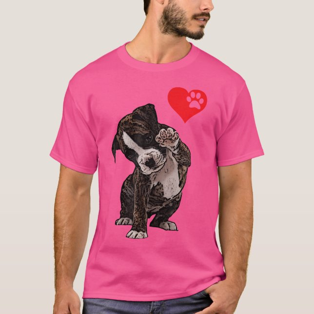 Camiseta High Five Heart Bulldog Pup I Love Boxer Dog Lover (Anverso)