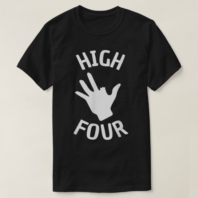 Camiseta High Four Amputation Hand Funny Finger Amputee  (Diseño del anverso)