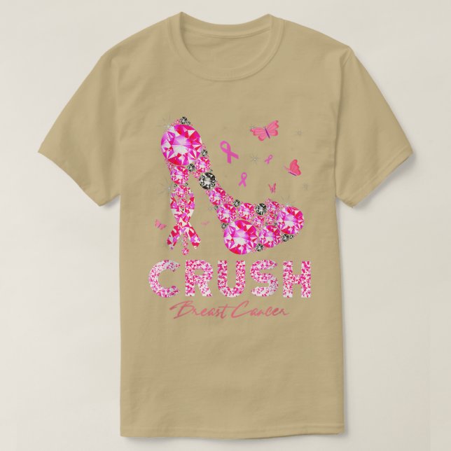 Camiseta High Heels Crush Breast Cancer Awareness Pink Ribb (Diseño del anverso)