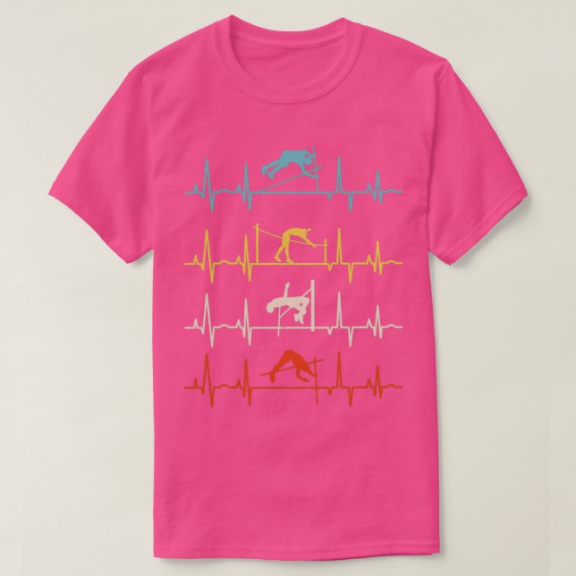 Camiseta High Jump Jumping Jumper Track and Field Heartbeat (Diseño del anverso)