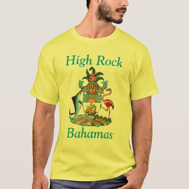 Camiseta High Rock, Bahamas con escudo de armas (Anverso)