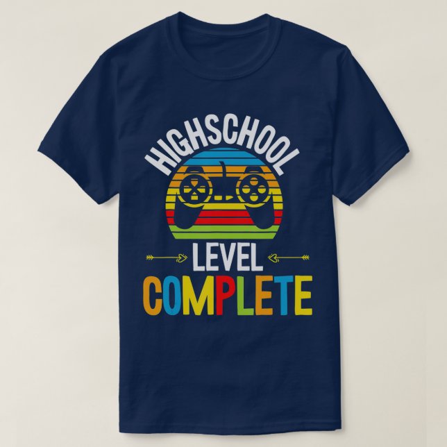 Camiseta High School Level Complete Graduation Grad Student (Diseño del anverso)