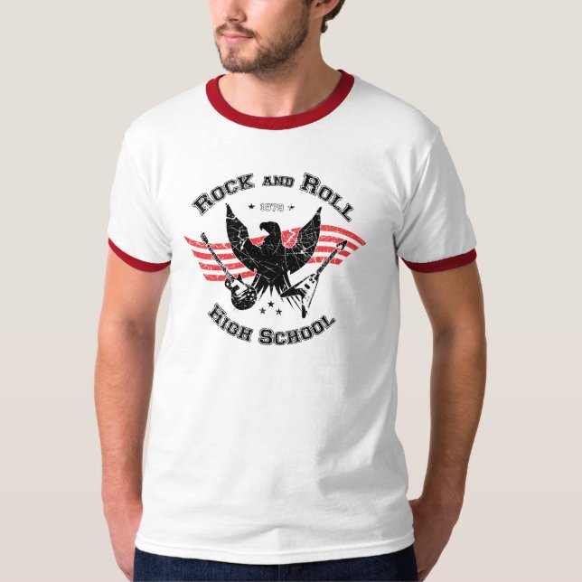Camiseta High School secundaria del rock-and-roll (Anverso)