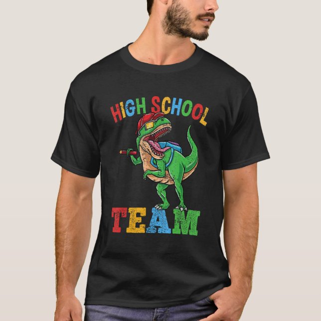 Camiseta High School Team Rex Dinosaur Back To School Boys  (Anverso)
