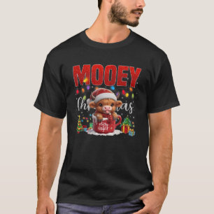 Camiseta Highland Baby Cow Navidades Hot Cocoa Merry Bright