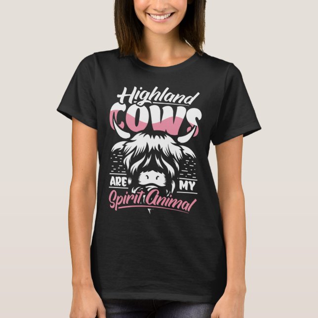 Camiseta Highland Cattle Cute Highland Cows Are My Spirit A (Anverso)