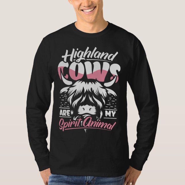 Camiseta Highland Cattle Cute Highland Cows Are My Spirit A (Anverso)