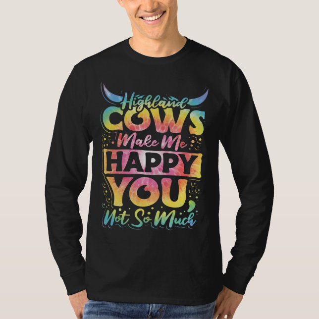 Camiseta Highland Cattle Cute Highland Cows Make Me Happy f (Anverso)