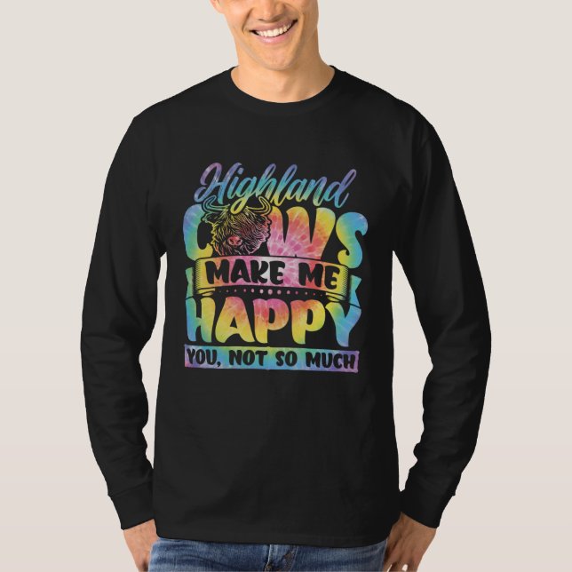 Camiseta Highland Cattle Cute Highland Cows Make Me Happy f (Anverso)