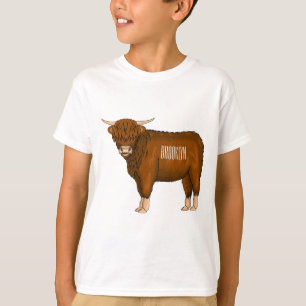 Camiseta Highland cow cartoon illustration  