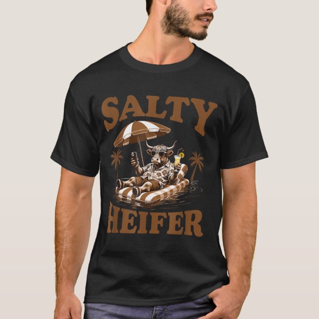 Camiseta Highland Cow Lovers Salty Heifer Trocal For Women  (Anverso)