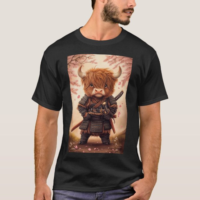 Camiseta Highland Cow Samurai (Anverso)