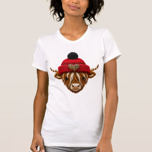 Camiseta Highland Cow San Valentín PNG Faux Latch Hook