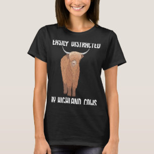Camiseta Highland Cow Scottish Distrada Fácilmente Por High