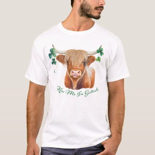 Camiseta Highland Cow St Patrick's Day me besa soy escocesa