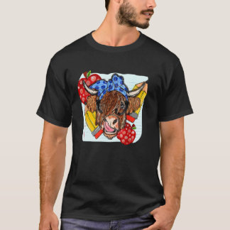 Camiseta Highland Cow Teacher Western Country Funny Teacher