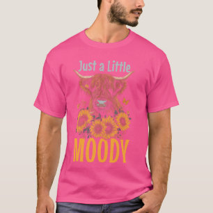 Camiseta Highland Cow Un Pequeño Famoso Girasol Moody