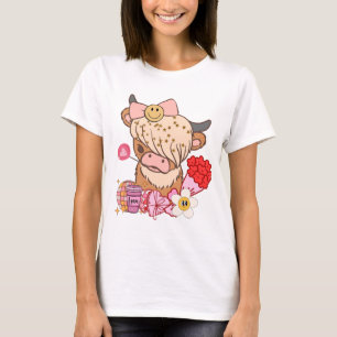 Camiseta Highland Cow valentine, Western valentine, Xoxo