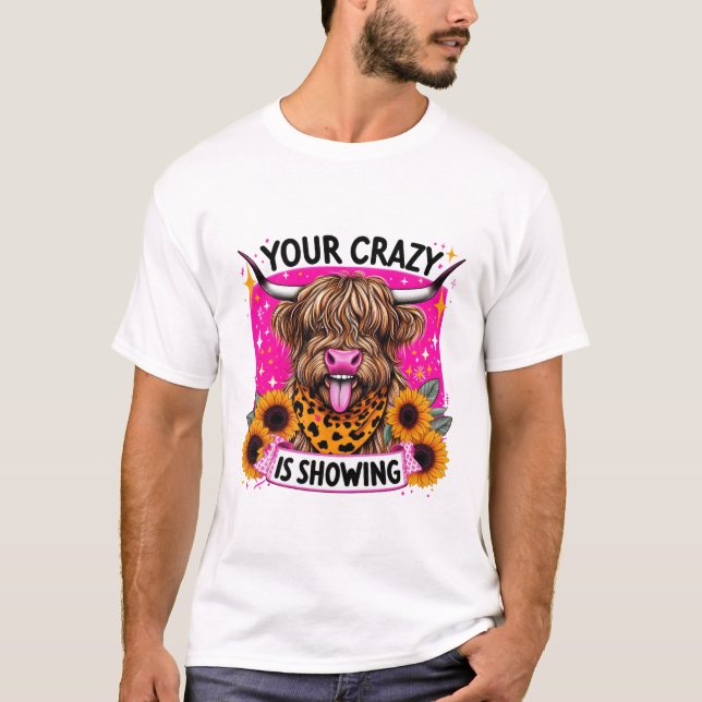 Camiseta Highland Cow with Sunflowers Funny Quote (Anverso)