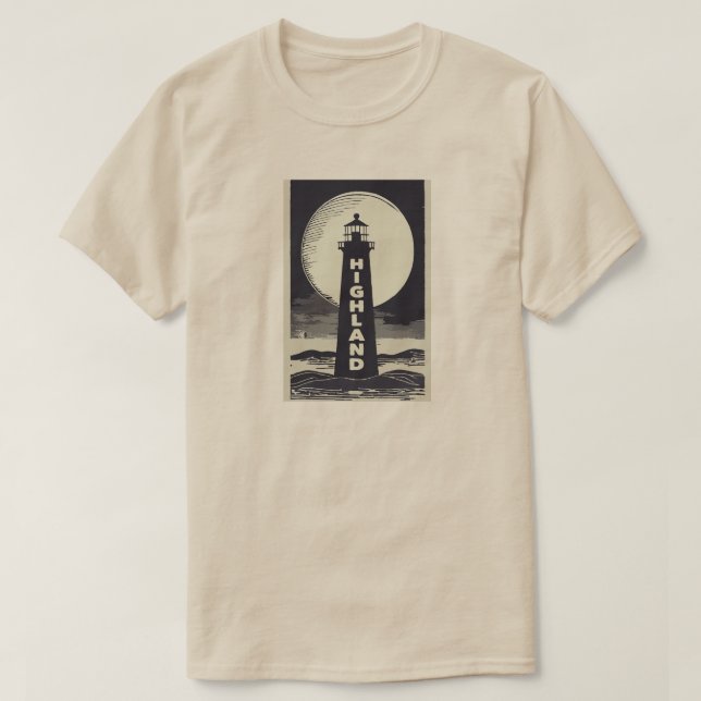Camiseta Highland Lighthouse Massachusetts Moon (Diseño del anverso)