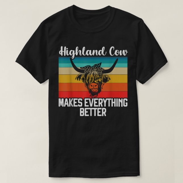 Camiseta Highlander C: Escocia de vaca, amante de Escocia (Diseño del anverso)